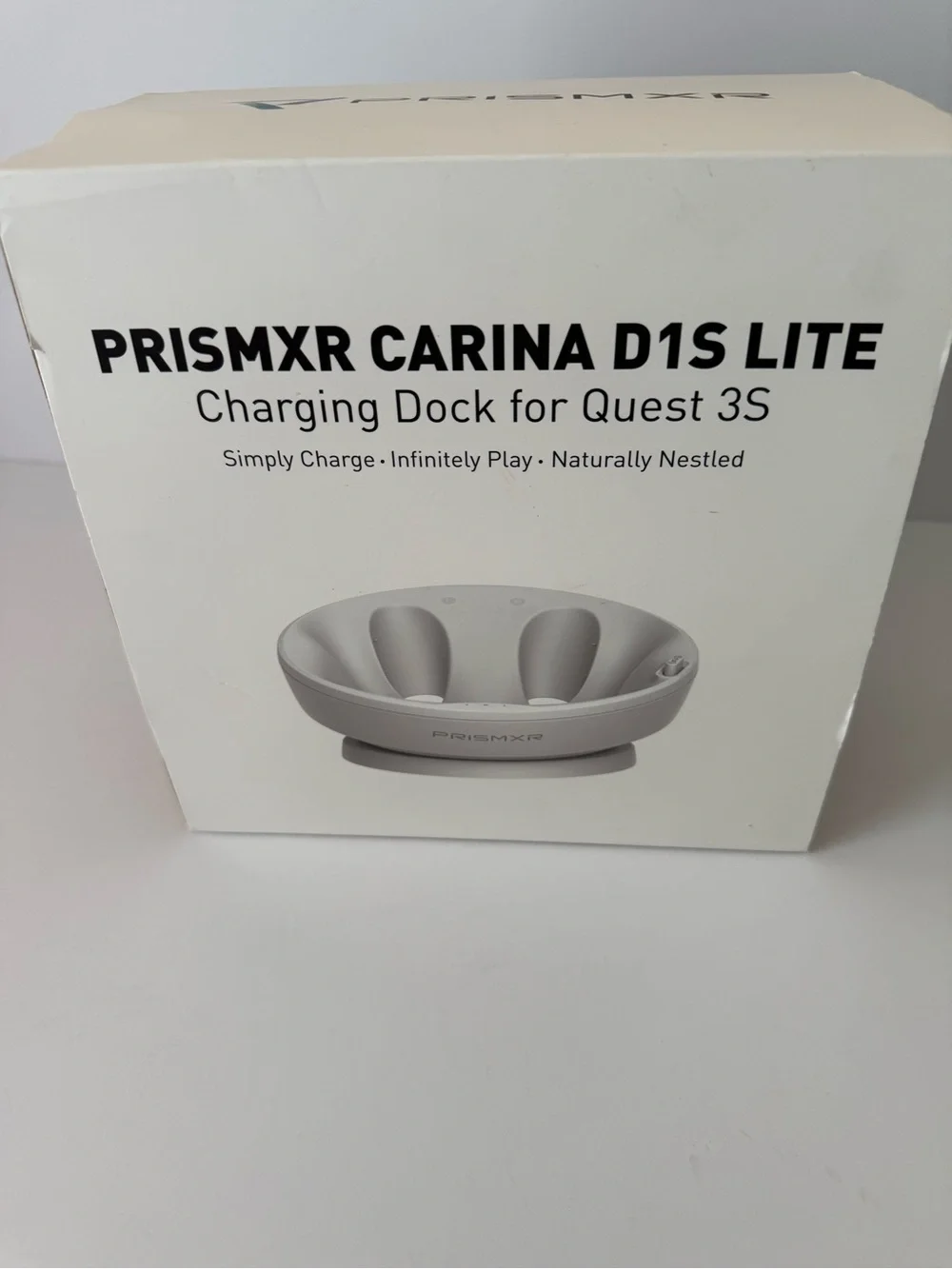 PRISMXR || Carina D1S Lite White Dual VR Controller Charging Dock - Quest 3S